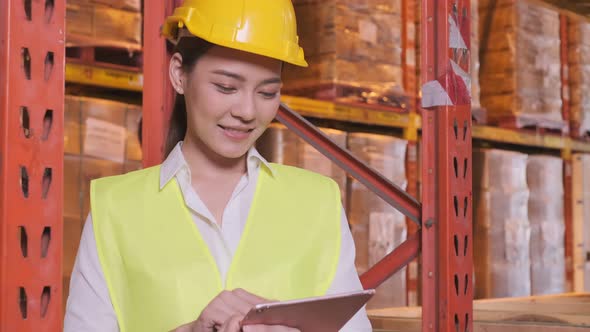 portrait of smart asian female engineer inspector