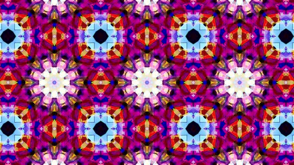 Colorful Stained Glass Kaleidoscope Loop 4K 12
