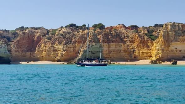 Yacht sailing close to the Portuguese Coast