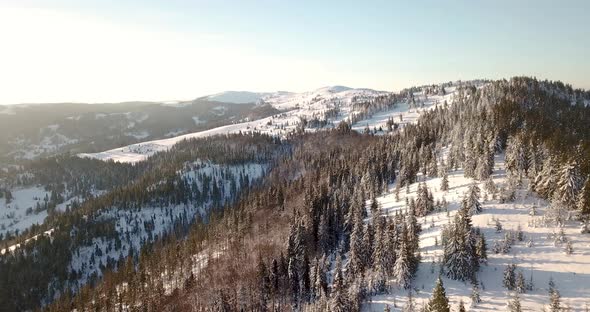 From Great Heigh Fairytale Mountain Landscape Snow Covered Alpine Sharp Peaks