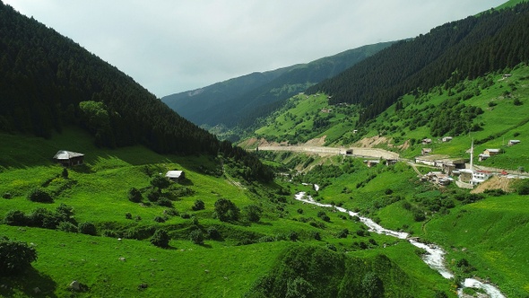 Old Houses And Green Valley