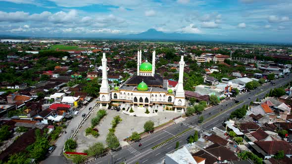 Aerial view of Baiturrahman Sukoharjo Grand Mosque