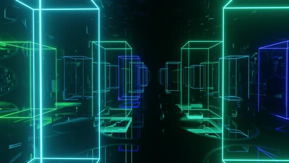 Hitech Neon Scifi Tunel