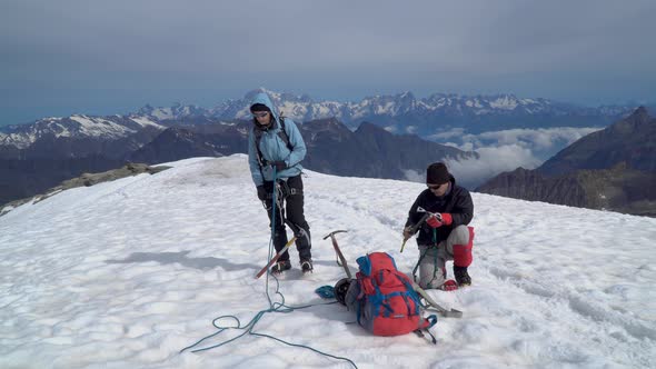 Alpinists in the Alps