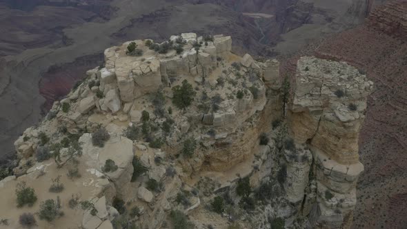 Aerial view of Grand Canyon's cliffs