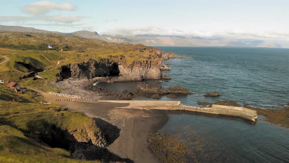 Arnarstapi Coastline in Sumemr Season Snaefellsnes Peninsula Iceland