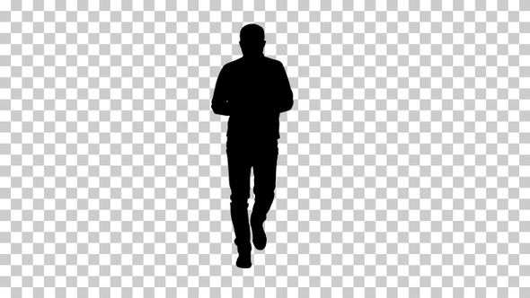 Silhouette  man walking , Alpha Channel