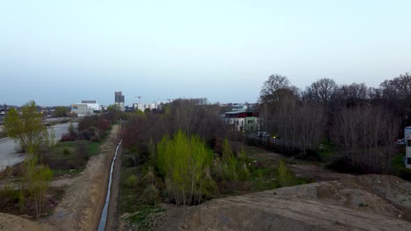 Aerial view of the new park of Montaudran in Toulouse, France