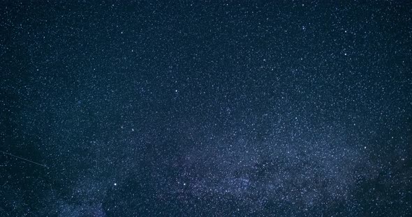 Dark Sky Stars and Milky Way Galaxy in Starry Night Astronomy Background 4K