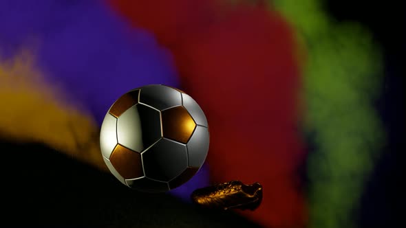 Hitting the Soccer Ball with Gold Football Boots Intro alt
