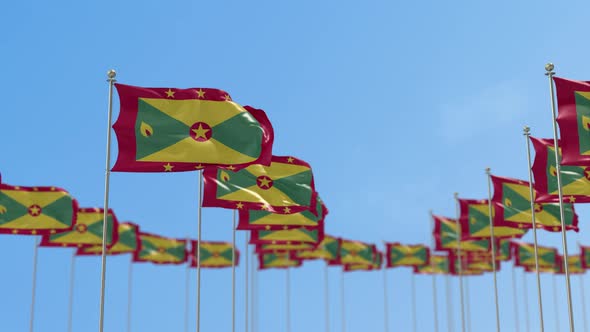 Grenada  Row Of Flags Animation