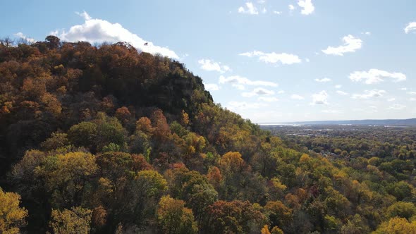 American Flag Stock Video Footage - An American Flag On Top Of Granddads Bluff