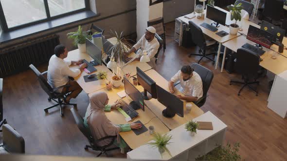 People Working in Open Space High-angle