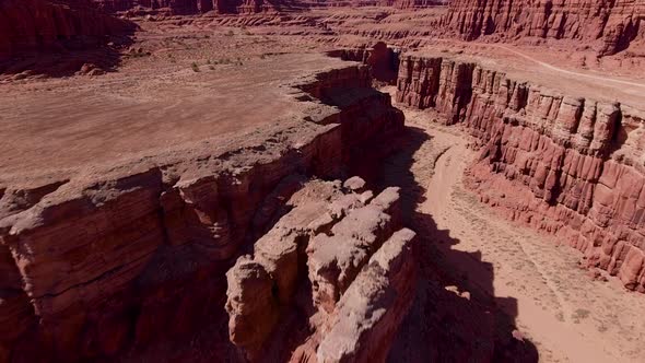 Flying Over The Rugged Landscape Of Southern Utah