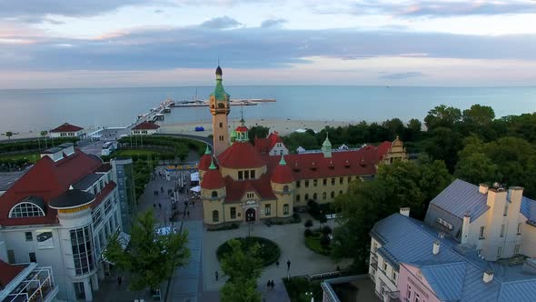 Aerial view of the cityscape of Sopot, Poland