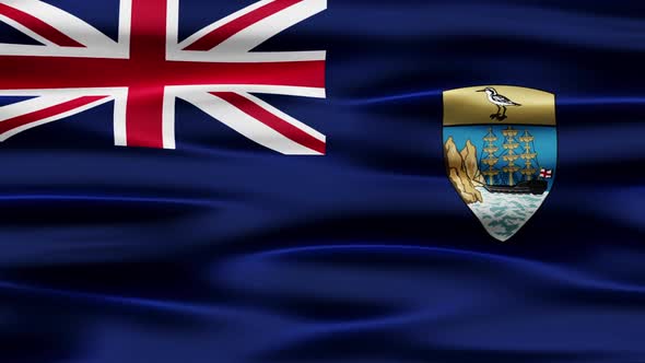 Saint Helena Ascension Island And Tristan Da Cunha Flag Waving