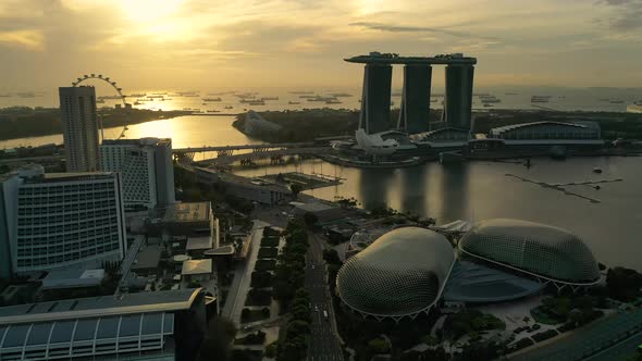 Singapore City Skyline at Marina Bay Singapore