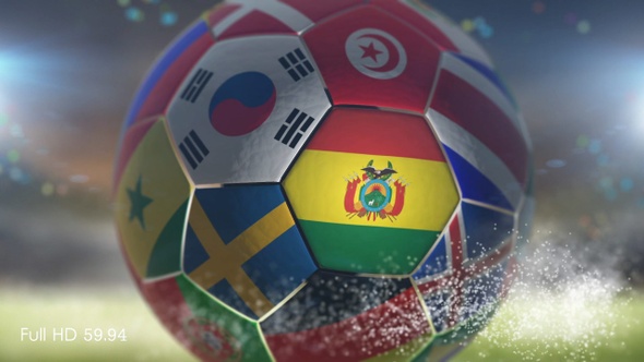 Bolivia Flag on a Soccer Ball - Football in Stadium alt