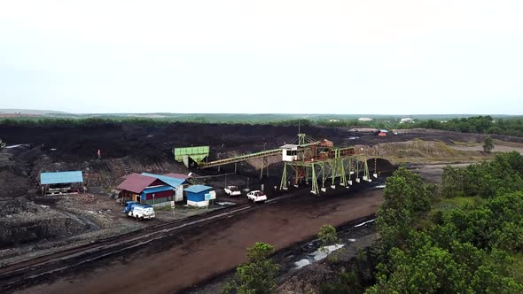 Port Service at Coal Mining Aerial View