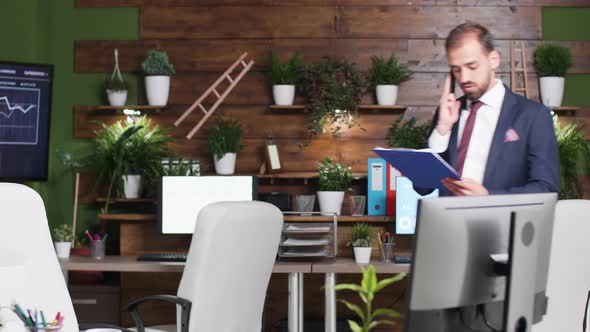 Businessman Having a Conversation on the Phone