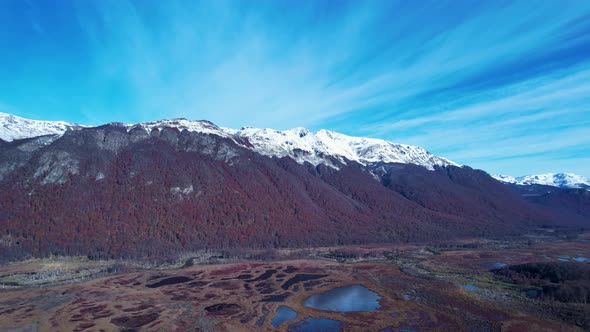 Patagonia landscape. Ushuaia Tierra del Fuego. Patagonia Argentina.