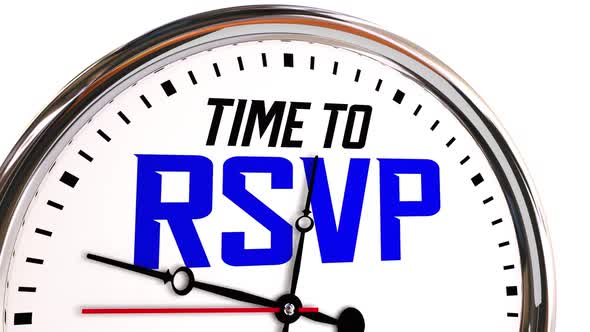 Time To Rsvp Reply Reservation Attend Event Clock 3d Animation