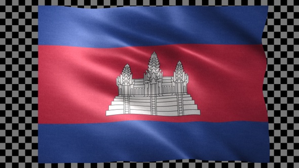 Cambodia Waving Flag Looped
