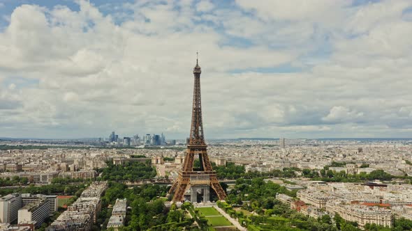 Closeup of the Eiffel Tower During Restoration