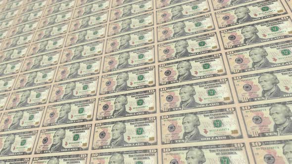 10 US Dollar Bill Front Loop Background 4K 01