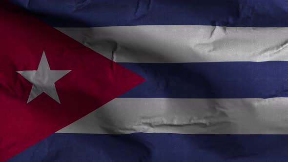 Cuba Flag Textured Waving Background 4K