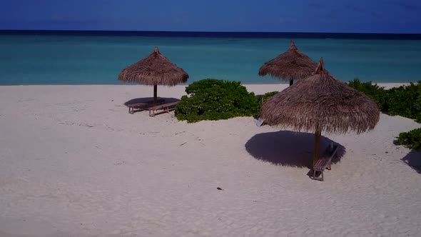 Aerial seascape of lagoon beach break by water with sand background