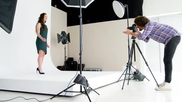 Female model posing for fashion shoot