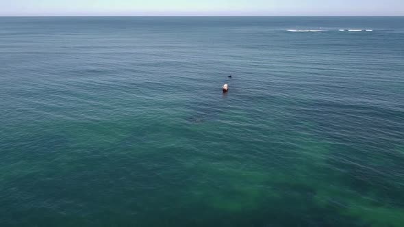 High Aerial Flight Towards The Alkimos Shipwreck, Perth