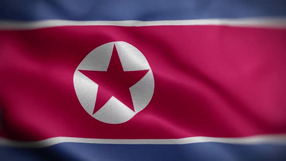 Korea North Flag Textured Waving Front Background HD