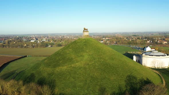 Aerial view of Waterloo War Memorial, Belgium.