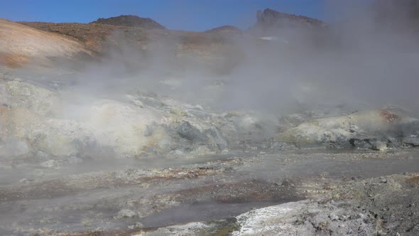 Volcanic Landscape Aggressive Natural Hot Springs