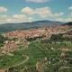 AERIAL WS Old town in hilly landscape, Monteriggioni, Umbria, Italy - VideoHive Item for Sale