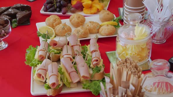 Catering Snack Table Closeup