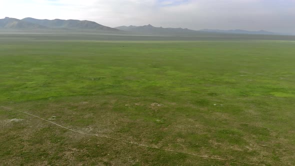 Vast Empty Pasture of Central Asian Lowland
