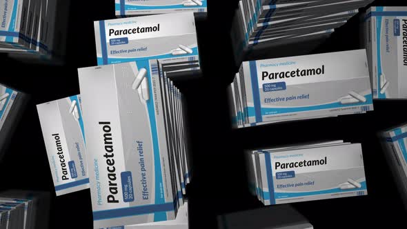 Paracetamol and painkiller tablets pack loop