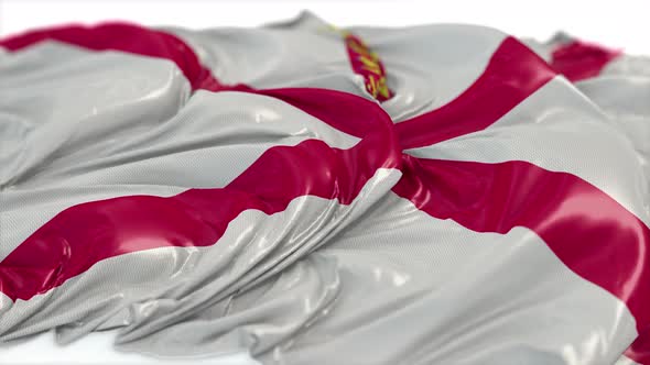 Jersey Flag On A White Floor 