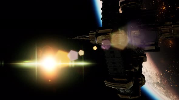 International Space Station Over the Planet Earth alt