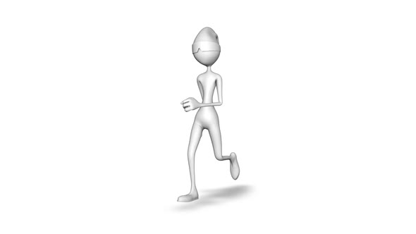 3d Character Man Run Loop On White Background
