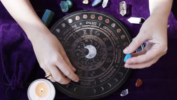 Top View of Astrologer Hands