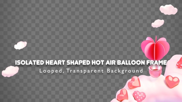 Isolated Heart Shaped Hot Air Balloon Frame