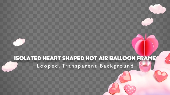 Isolated Heart Shaped Hot Air Balloon Frame alt