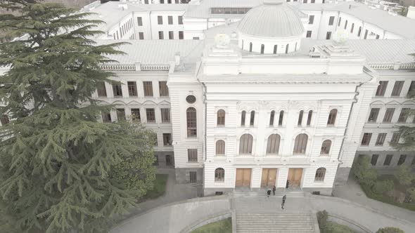 Tbilisi, Georgia - April 6 2021: Aerial view of Tbilisi State University