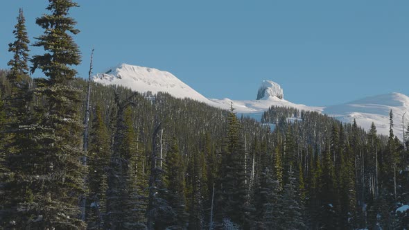 Beautiful Snow Covered Landscape in Canadian Mountain Nature During Winter Sunny Morning