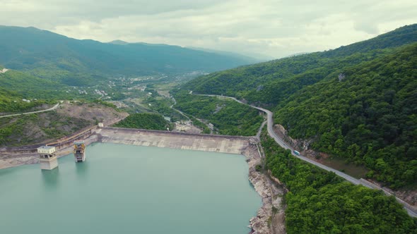 Great View of Zhinvali Water Reservoir Georgia