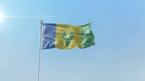 Saint Vincent And The Grenadines Flag  alt